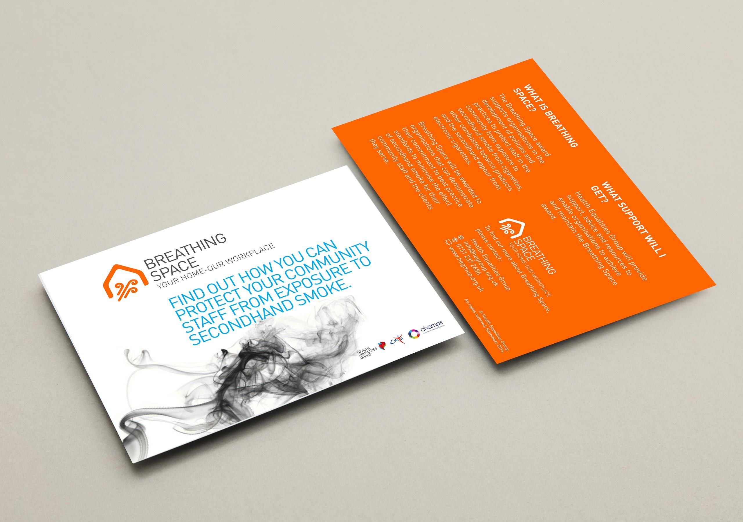 A5 leaflet designs  for secondhand smoke public health campaign
